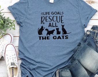 Rescue All the Cats Shirt Gift for Cat Lover Shirt Cat Advocate Sweatshirt Gift for Cat Rescue Worker Shirt Foster Cat Volunteer Gift Shirt