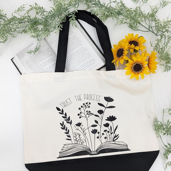 Trust the Process Tote Bag  Two-Toned Tote Bag Reusable Tote Bag AA Tote Bag NA Tote Bag Gift for Friend Tote Bag Alcoholics Anonymous