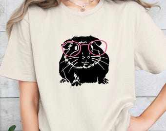 Funny Guinea Pig Wearing Glasses Shirt Humorous Gift for Friend Funny Shirt for Her Guinea Pig Shirt Gift for Teacher Sweatshirt