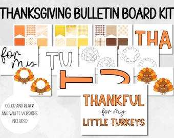 Thankful for my Little Turkeys Bulletin Board Kit, Bulletin Board Kit, Classroom Bulletin Board, Thanksgiving Bulletin Board, Thanksgiving