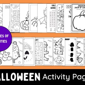 Halloween Activity Pages, Halloween Coloring Book, Activity Book for Kids, Homeschool activities, Halloween Party, Cute Halloween Coloring