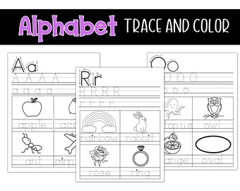 Alphabet Tracing, Tracing Letters, ABC, Alphabet, Preschool Activities, Kindergarten Activities, Handwriting, Trace and Color