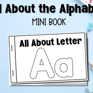 Libro ABC, Libro del Alfabeto, ABC, Alfabeto, Letras, Mini Libro del Alfabeto, Alfabeto para colorear, Calco de letras, Lectura de letras, Jardín de infantes