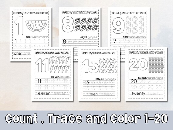Count 1-20, Number Tracing, Number Recognition, 1-10, preschool worksheet printable, kindergarten worksheets, learning numbers, Counting