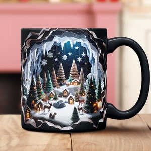 3D Effect Christmas Mug, Christmas Gift
