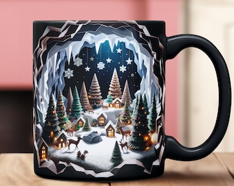 3D Effect Christmas Mug, Christmas Gift
