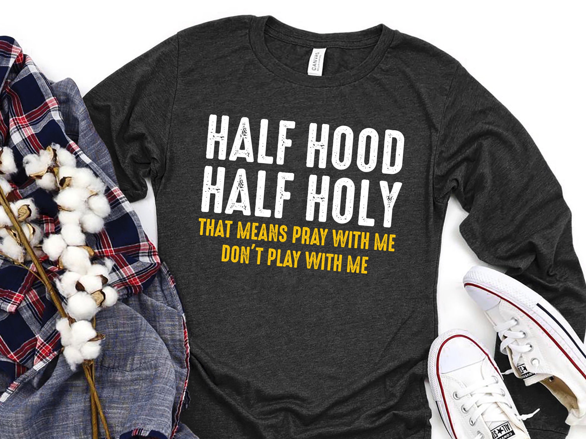 Half hood half holy sweater sale
