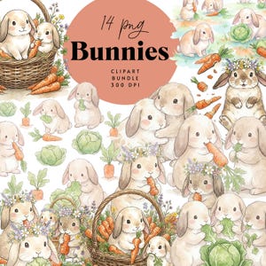 Bunny Garden Bliss Clipart-paket