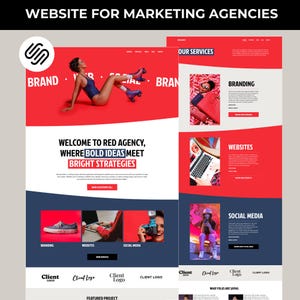 Marketing Agency Squarespace 7.1 Template Website Design Blog Social Media Manager Consulting DIY Website Creative Agency Trendy Design
