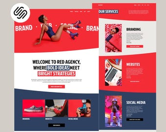 Marketing Agency Squarespace 7.1 Template Website Design Blog Social Media Manager Consulting DIY Website Creative Agency Trendy Design