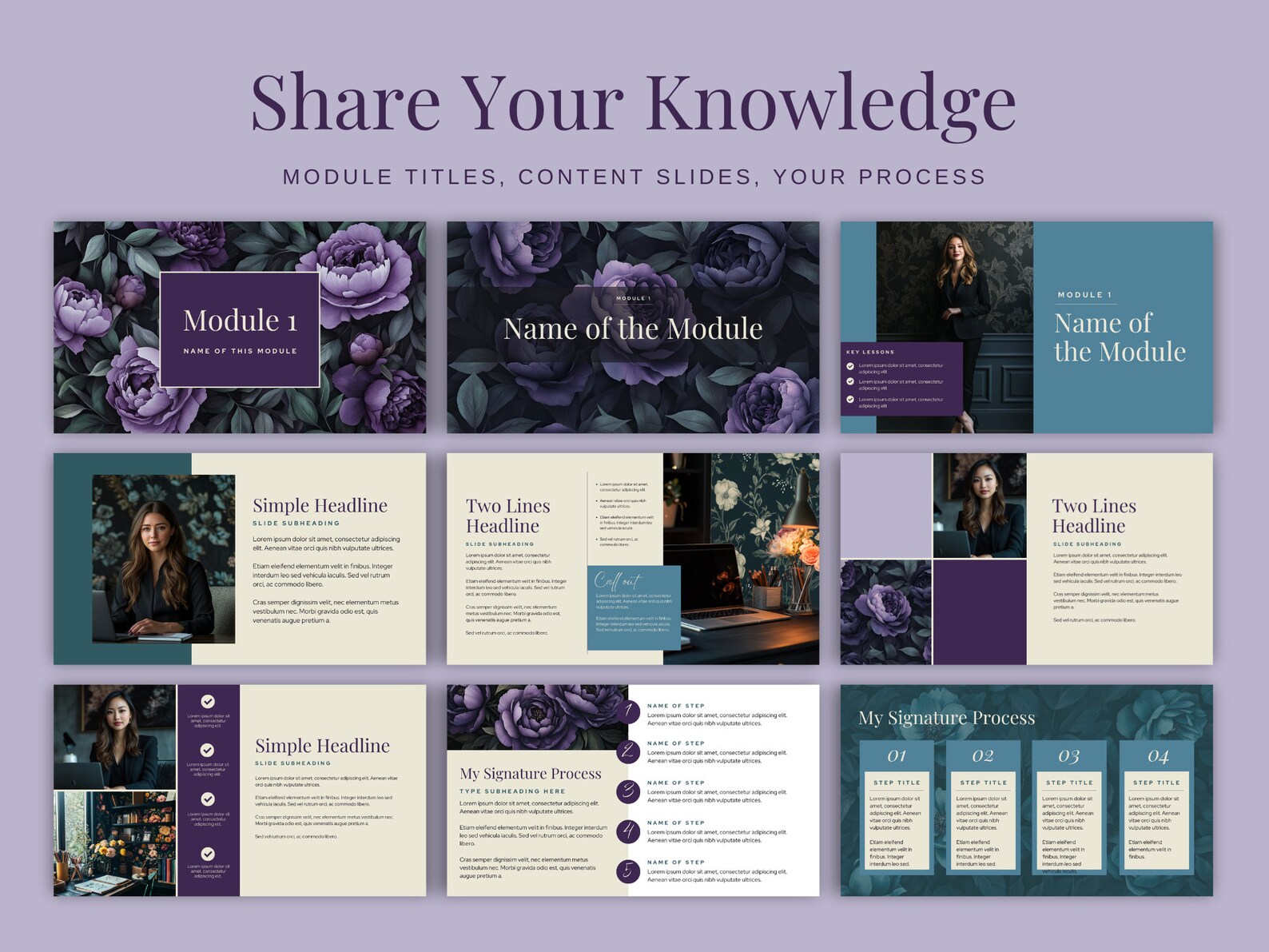 Webinar Slide Deck Canva Templates Online Course Presentation Course ...