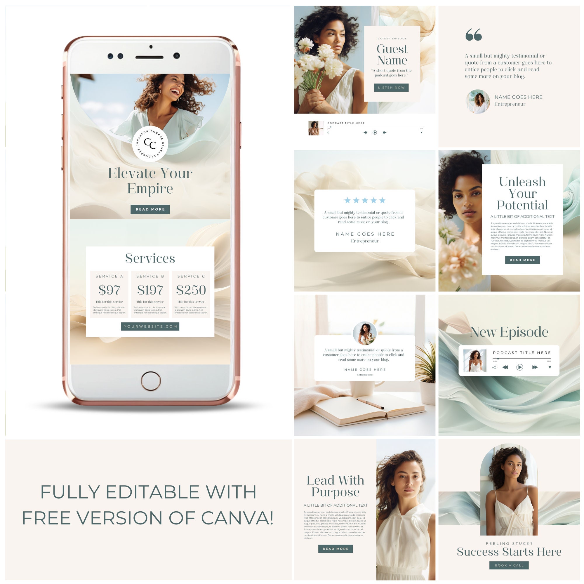 Coach Instagram Canva Template Course Creator Insta INSTANT - Etsy