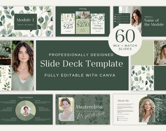 Webinar Slide Deck for Coaches Canva Presentation Template Course Creator Slides Coaching Decks Editable Service Provider Sales Funnel