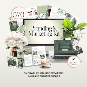 Branding Bundle Coaches Branding Kit Kursersteller Dienstleister Paket Canva Templates Digitales Marketing Business Sales Page Website