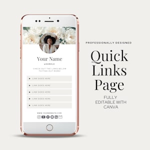 Modelo alternativo de árvore de links para página de destino do Instagram Modelo Canva Link de biografia editável do Tiktok no site de biografia Fácil de editar Mídia social