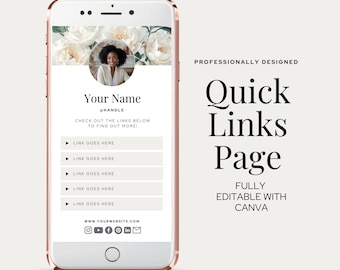 Instagram Landing Page Link Tree Alternative Template Canva Template Editable Tiktok Bio Link in Bio Website Easy To Edit Social Media