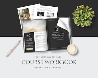 Course Workbook Canva Template Lead Magnet Ebook Editable Workbook Template Course Creator Template Coaching Guide E-Course Workbook EH020