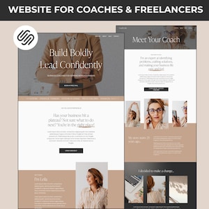 Squarespace 7.1 Website Template Coach Virtual Assistant Blog Theme Life Coaching Business Coach DIY Website Entrepreneur Sales Page Funnel