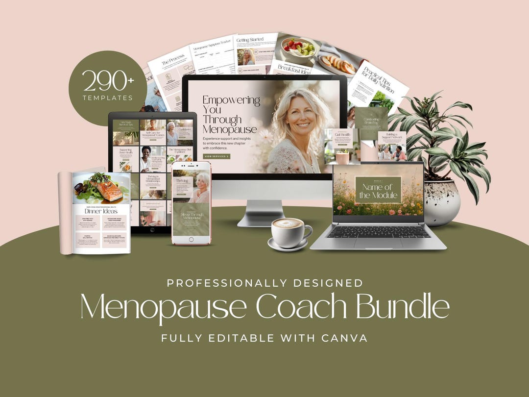 Menopause Coach Bundle Womens Wellness Hormonal Health Editable Canva ...