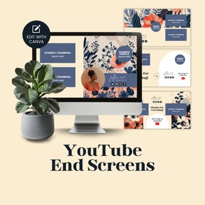 Schermata finale di YouTube Outro di YouTube Modelli Canva modificabili Creatore di contenuti Intro di YouTube Tag finale di YouTube Marketing video Marketing su YouTube