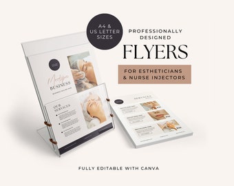 Nurse Injector Templates Editable Canva Flyer Template Aesthetics Nurse Botox Filler Marketing Template DIY Printable Flyer Medspa EHB002