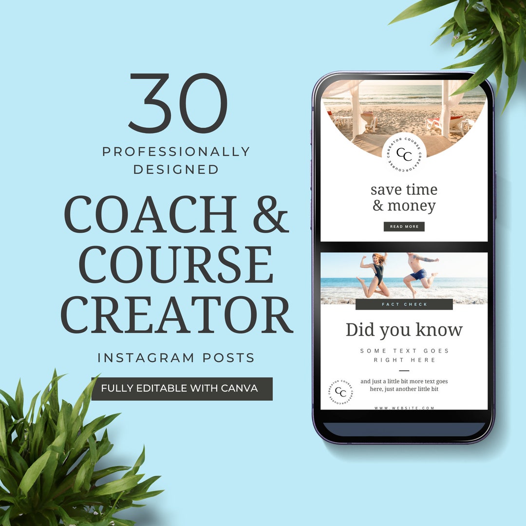 Coach Instagram Canva Template, Course Creator Ig, INSTANT DIGITAL ...