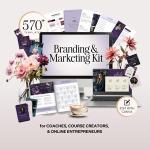 Branding Bundle for Coaches Branding Kit Course Creator Branding Package Canva Templates Digital Marketing Mood Board Sales Page Website