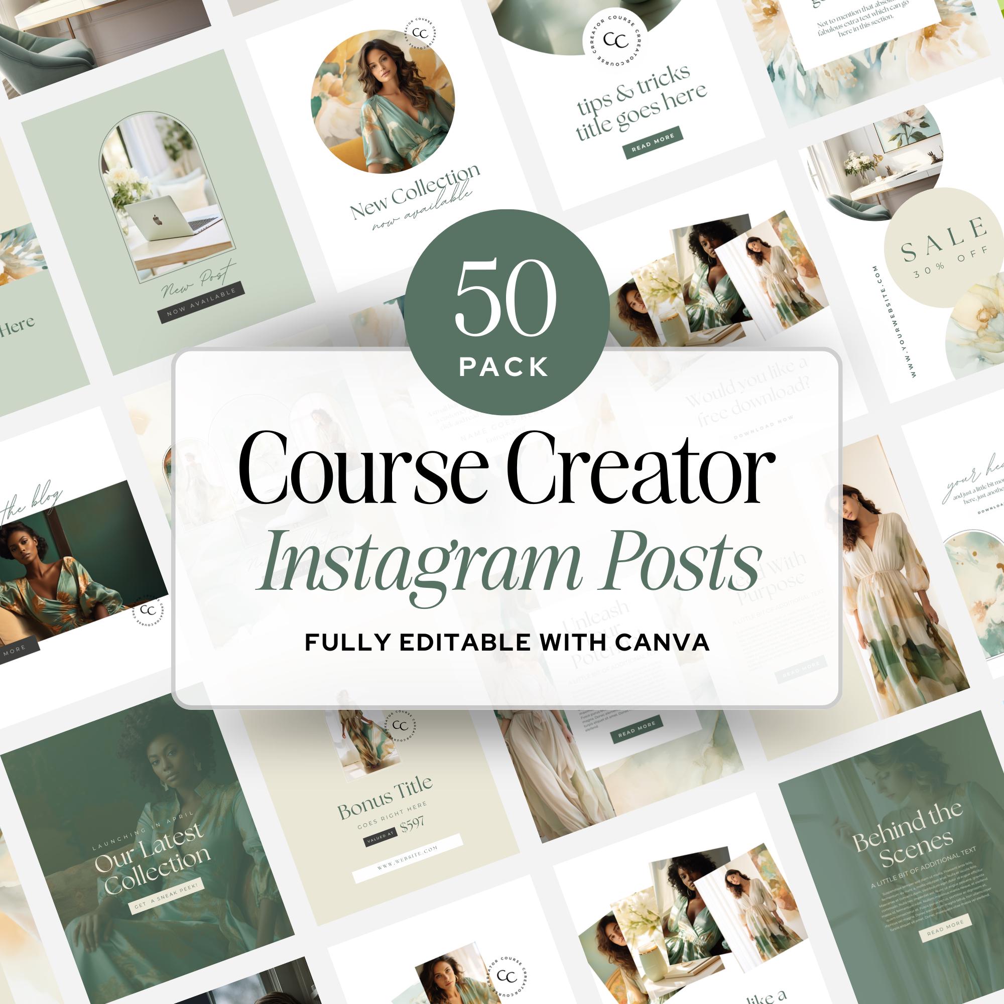 Coach Instagram Canva Template, Course Creator Insta, INSTANT DIGITAL ...