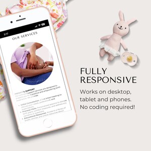 Canva Website Template for Doulas One Page Website Template Birth Doula Website Design Landing Page Postpartum Doula Lactation Consultant