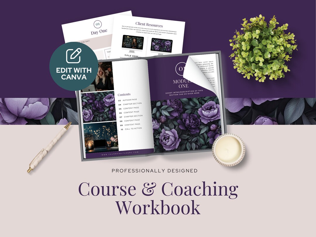 Editable Canva Course Workbook Lead Magnet for Coaches & Course ...
