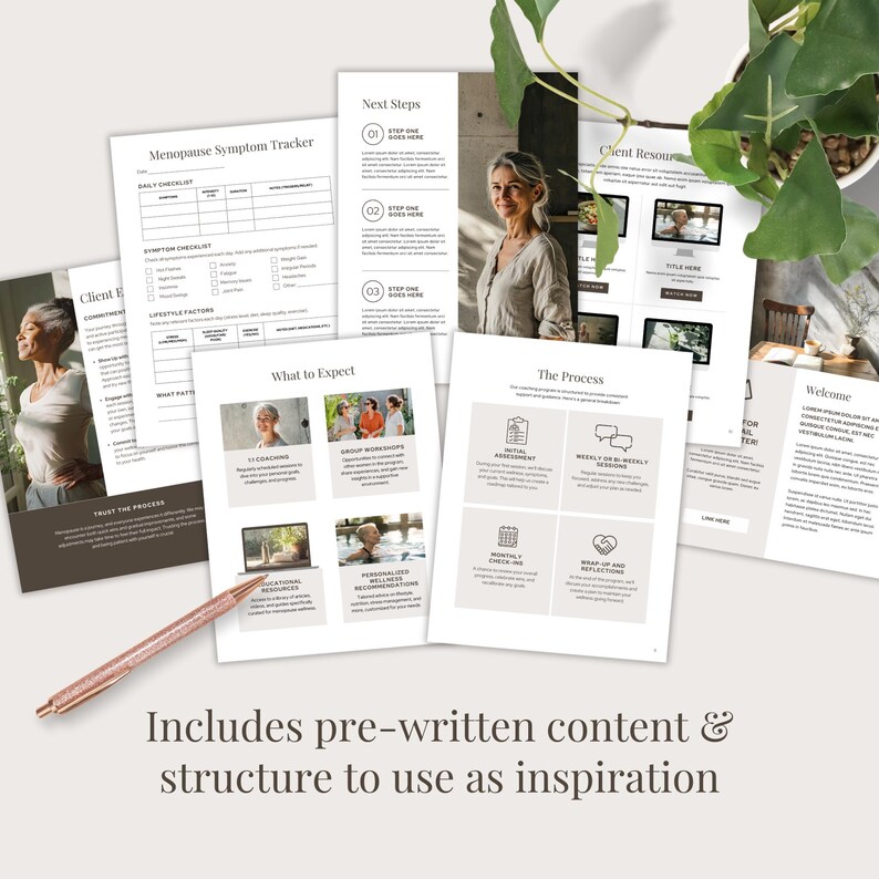 Menopause Coach Client Onboarding Canva Template Health Womens Wellness ...