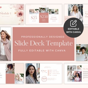 Webinar Canva Slide Template Webinar-Präsentation Kurs Ersteller Slide Deck Masterclass Template Bearbeitbares Slide Deck Template Entrepreneur