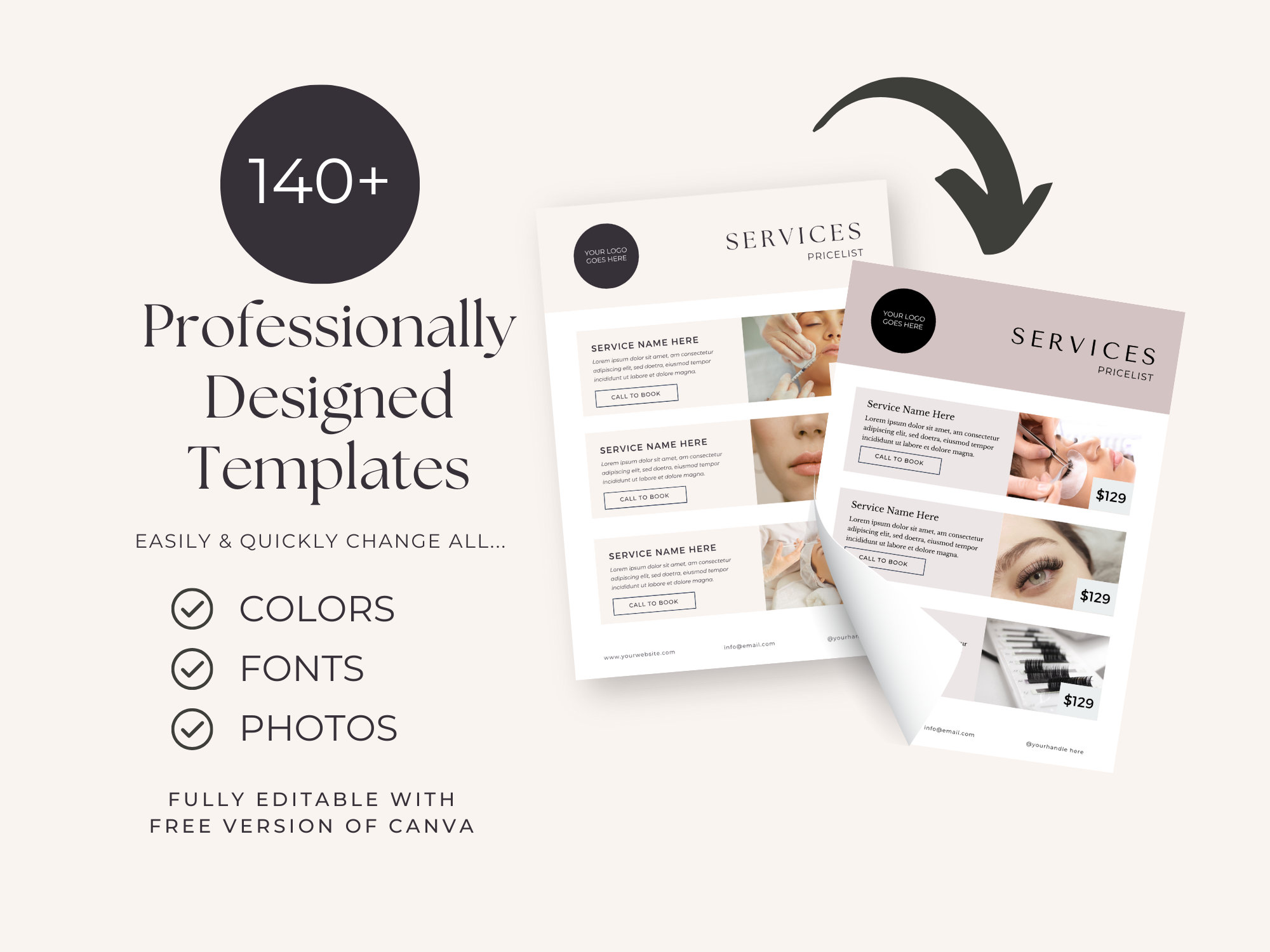 Nurse Injector Templates Esthetician Med Spa Canva Templates DIY ...