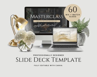 Webinar Template, Course Template Canva, Canva Presentation, Slide Deck Template Canva, Course Creator Masterclass, Course Slide Deck, EH020