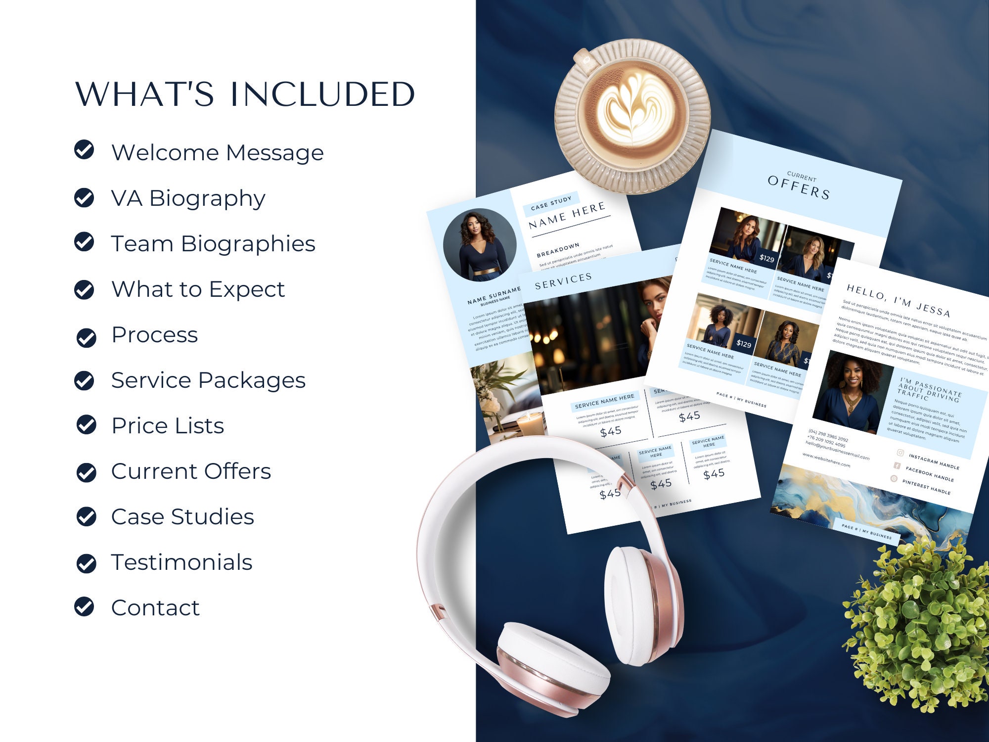 Va Packahe Example Virtual Assistant Services & Pricing Guide, VA Starter Kit, Client ...