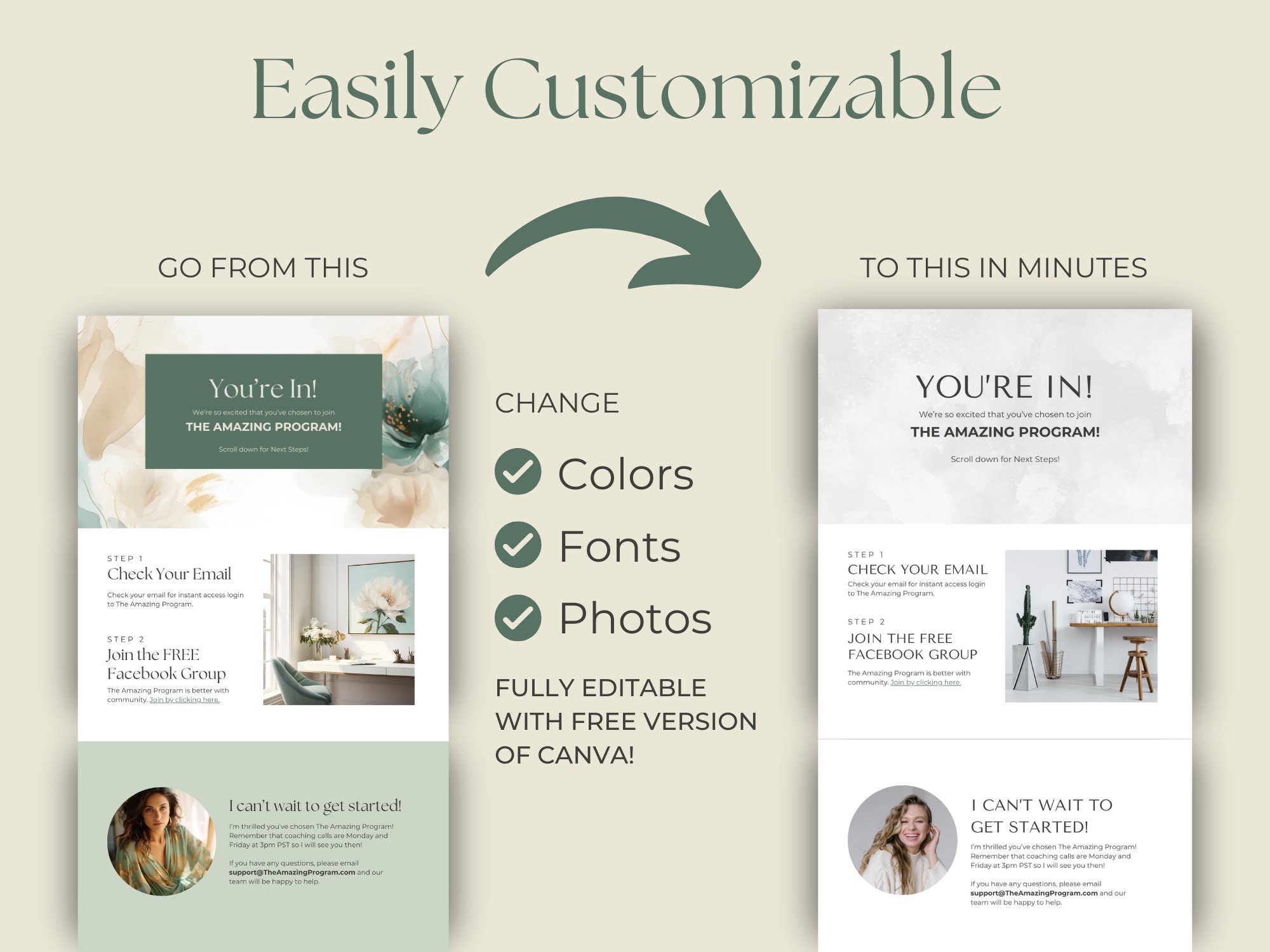 Thank You Page Canva Template, Canva Web Page, Course Thank You Page ...