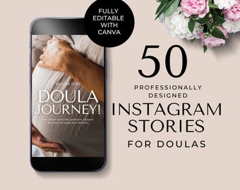 Doula Instagram Stories Editable Canva Template Postpartum Doula Lactation Consultant Birth Worker Doula Marketing Doula Social Media