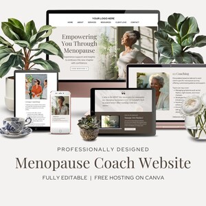 Canva Website Template for Menopause Coaches One Page Website Wellness ...