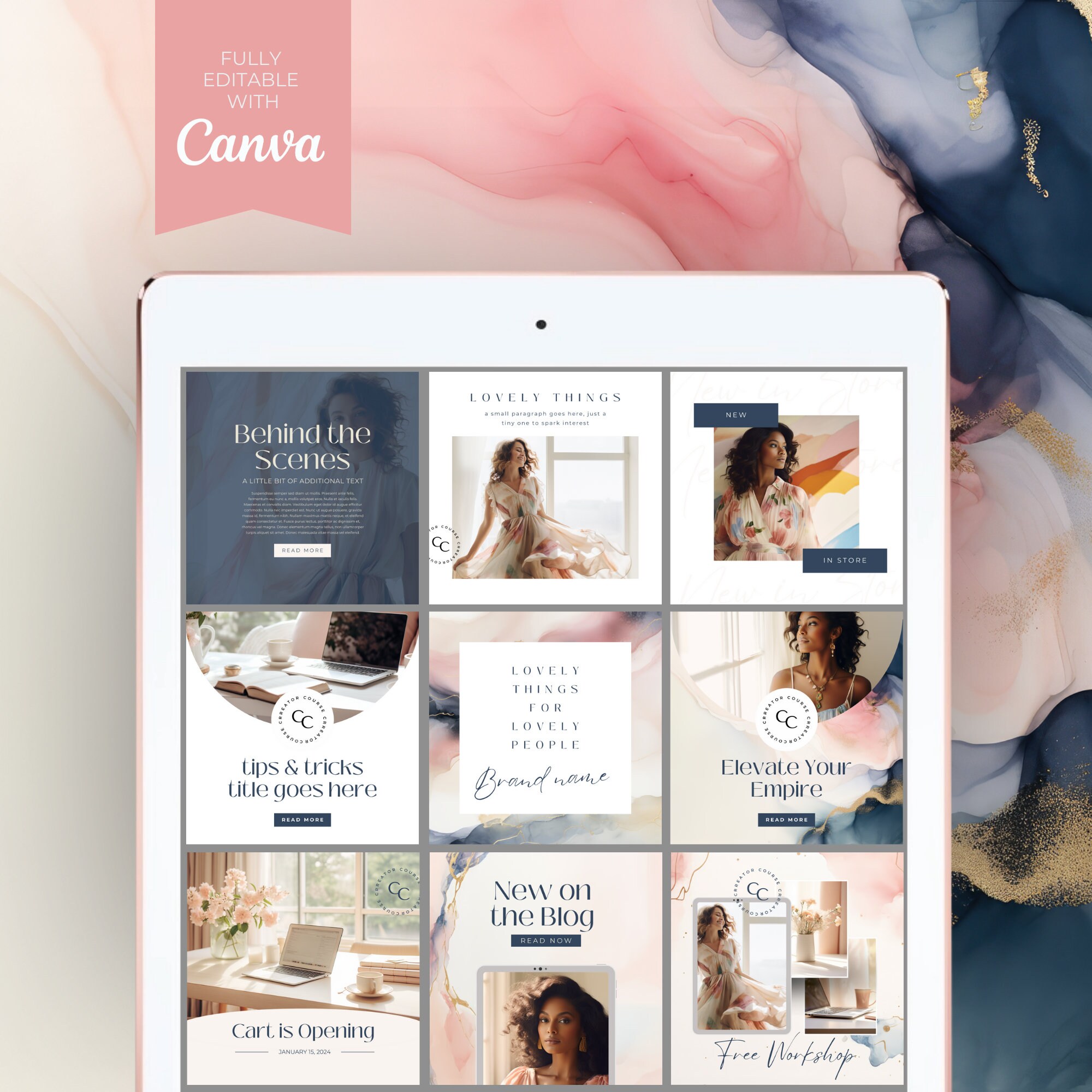 Coach Instagram Canva Template, Course Creator Insta, INSTANT DIGITAL ...