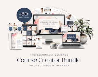 Done for you Course Creator Bundle, Canva Template, Course Creator Template, Course Workbook, Course Slide Deck, Course Creation, Watercolor