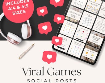Viral Games Social Posts Network Marketing Conversation Starters Engagement Posts Canva Templates for Instagram Neutral Social Media