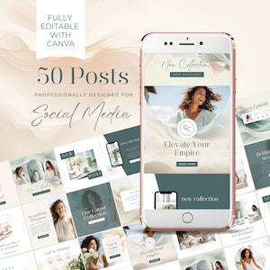 Plantilla Canva de Instagram de entrenador, Creador de cursos Insta, DESCARGA DIGITAL INSTANTÁNEA, Publicaciones de Ig, Feed de diseño moderno, Instagram neutro, Boutique