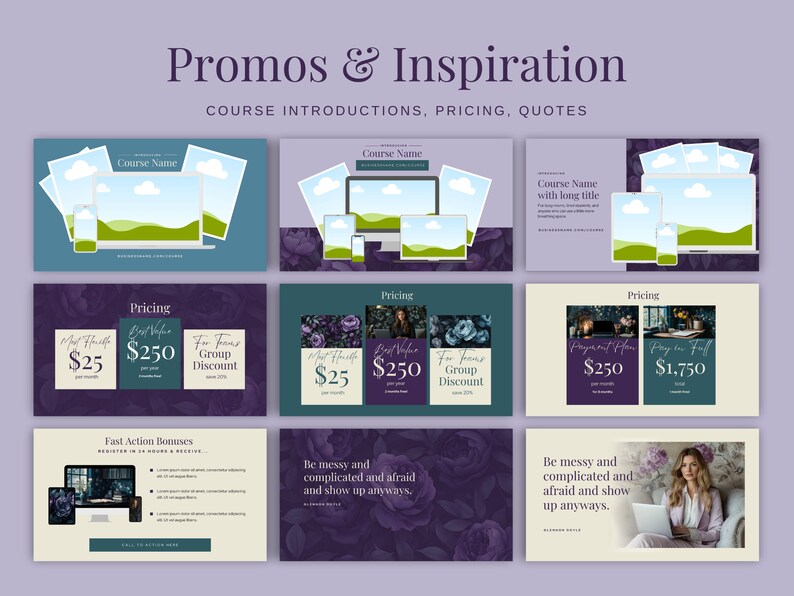 inar Slide Deck Canva Templates Online Course Presentation Course