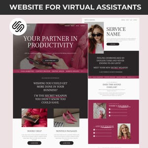 Squarespace 7.1 Virtual Assistant Website Template Freelancer Blog Theme Small Business DIY Website Entrepreneur Sales Page Funnel Blogger