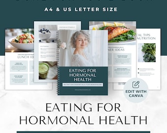 Perimenopause Menopause Nutrition Ebook Health Coach Guide Wellness Tips for Hormonal Balance Health Coach Tips Editable Canva Template