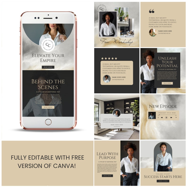 Coach Instagram Canva Template Course Creator Social Media Modern ...