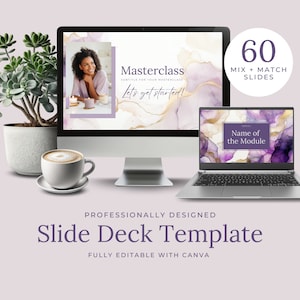 Webinar Template, Course Template Canva, Canva Presentation, Slide Deck Template Canva, Course Creator Masterclass, Course Slide Deck, EH018