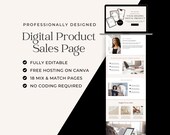 Digital Product Sales Page Canva Website Design Template Sales Funnel Lead Magnet Landing Page E-book website freebie responsive website DIY
