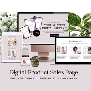 Canva Landing Page Digital Product Sales Page Lead Magnet Website Sales Page Template Website Templates Sales Funnel One Page DIY Website