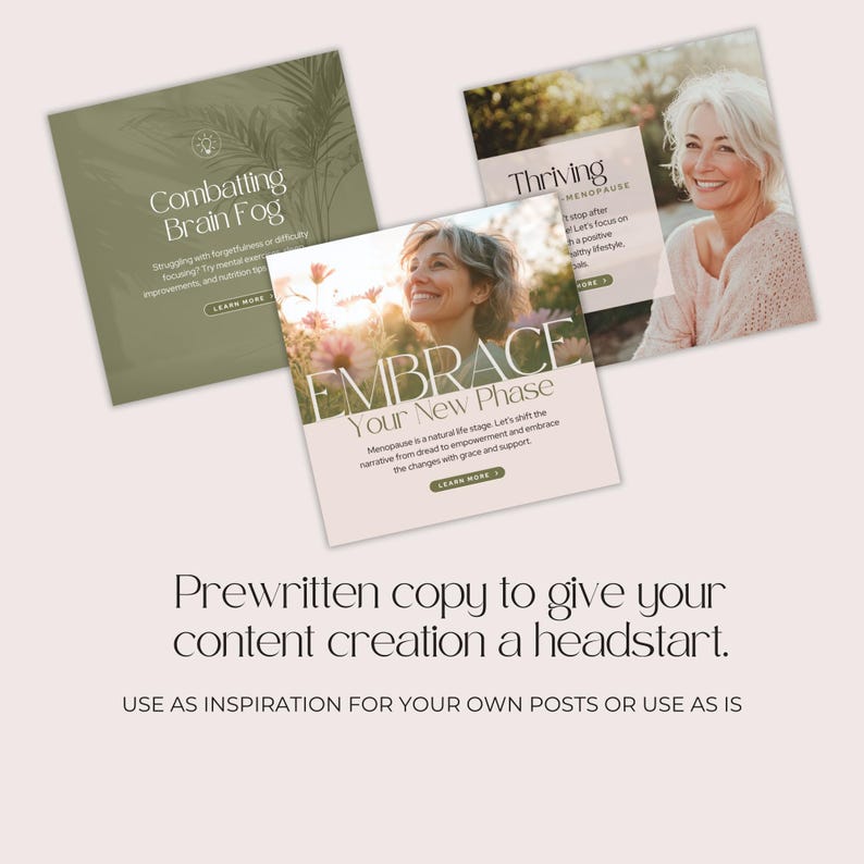 Menopause Instagram Template Hormone Social Media Post Womens Health Coach Canva Posts Nutrition Wellness Perimenopause HRT Naturopath